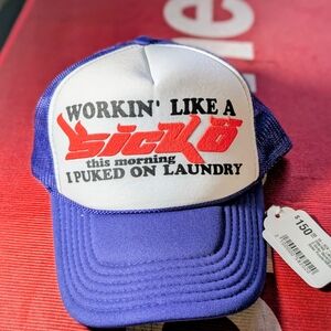 Blue and White Trucker Hat